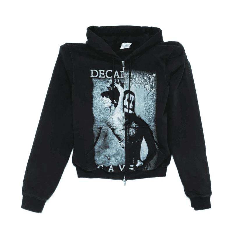 Devil Print Zipped Hoodie | Protocol Index