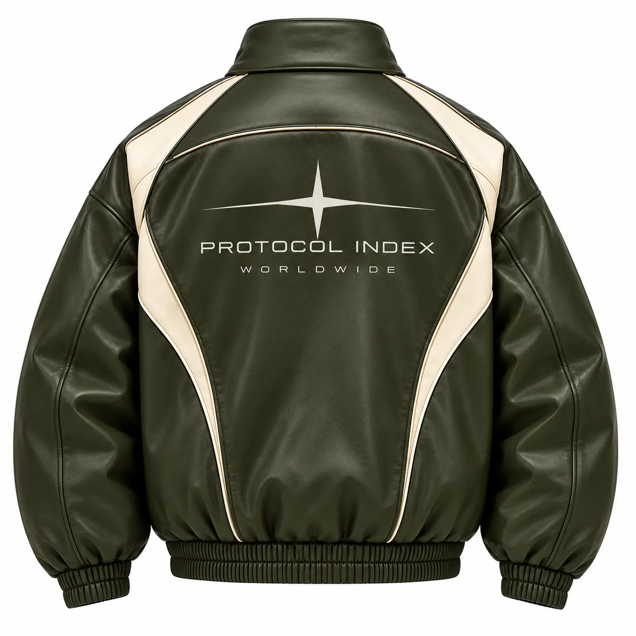 Protocol Index Apex Racing Leather Jacket | Olive Green