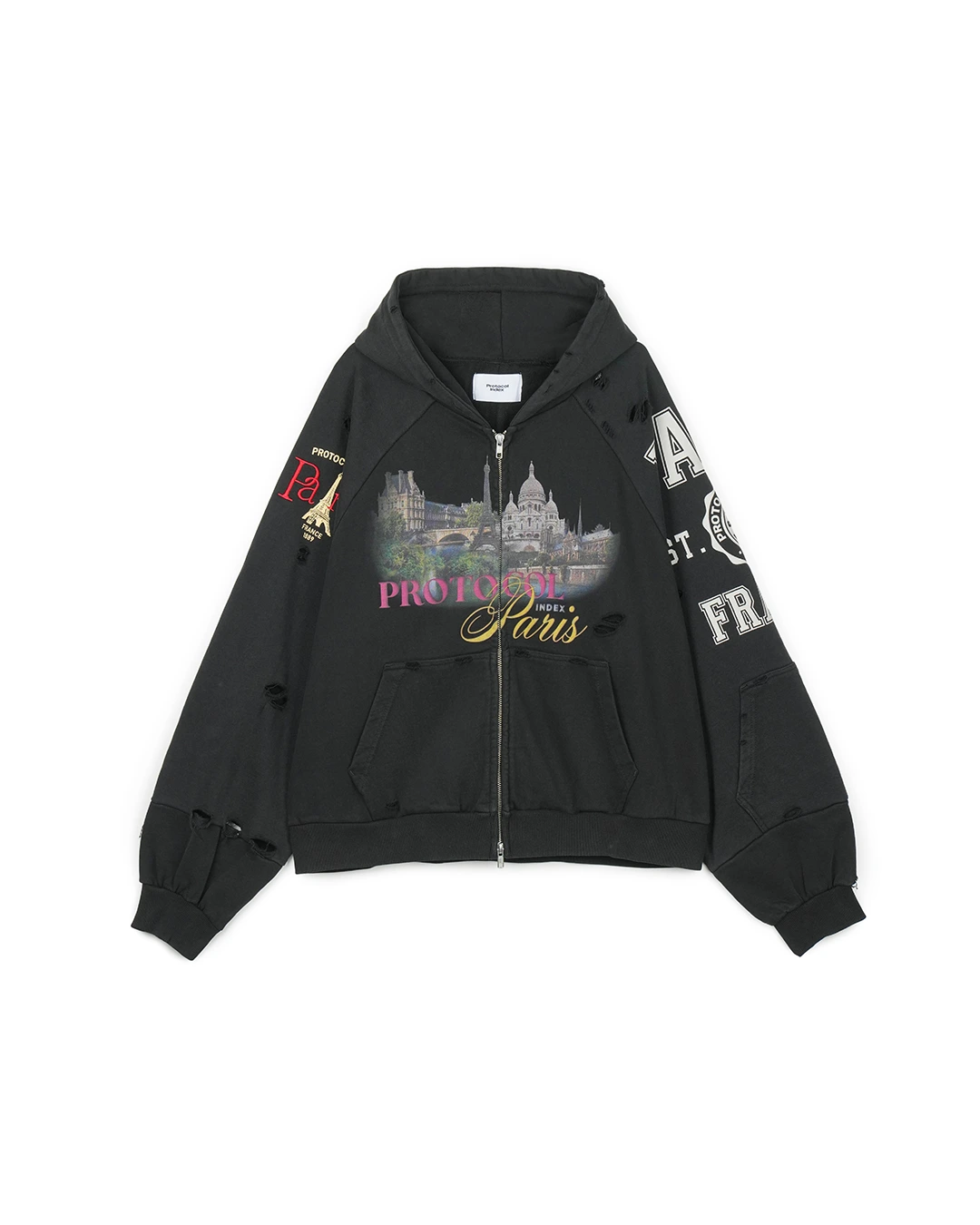 Protocol Index Folded Zip Hoodie Paris – Streetwear